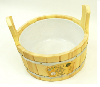 Шайка с пластиковой вставкой 9 литров кедр