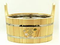 Шайка с нержавеющей вставкой 15 литров кедр